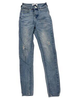 Blue Savvy Distressed Light Wash Jeans Size 00